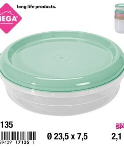 RECIPIENTE REDONDA CON TAPA COLOR LISO 2.1L 1UND
